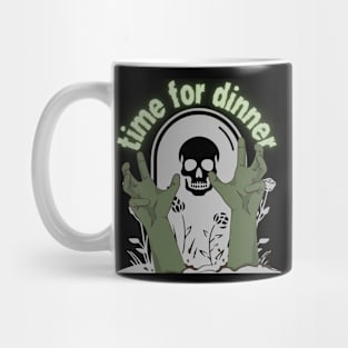 Time for dinner zombie grave tombstone Mug